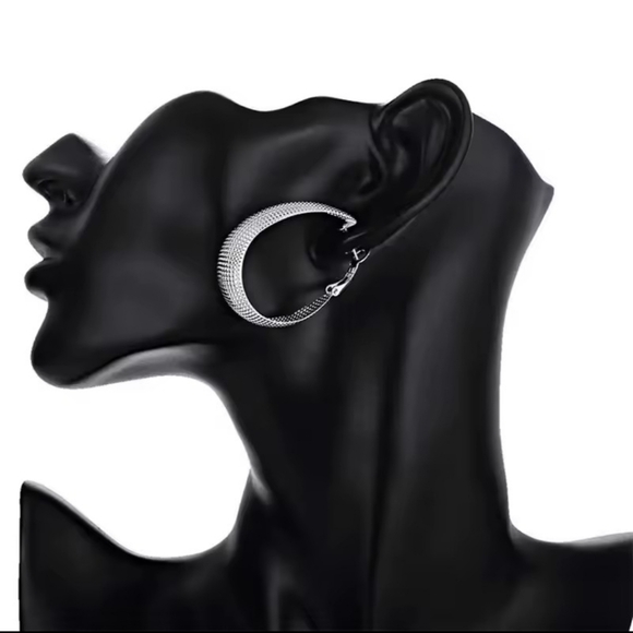 925 Sterling Silver Women Hoop Earrings Jewelry - Picture 3 of 5